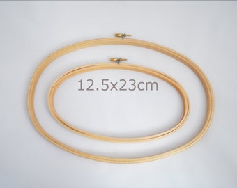 Oval embroidery hoop, 12.5x23cm (5x9"), wooden hoop