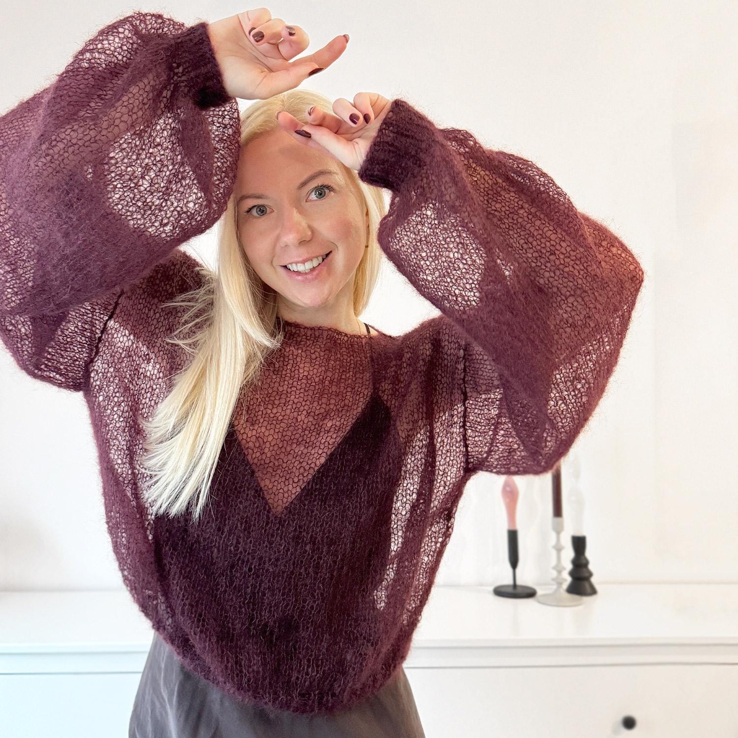 Mohair Sweater Knitting Pattern | Easy Beginner Christmas Mesh