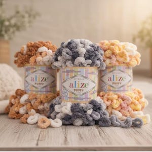 Filato Alize Puffy Color – Filato multicolore ad anello per progetti di maglieria a dita