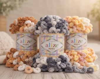 Alize Puffy Color Yarn – mehrfarbiges Loop-Garn für Fingerstrickprojekte