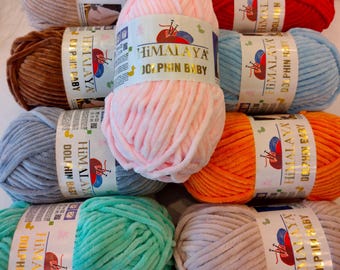 Glitzer Chenille Garn, Himalaya Delphin Stern, voluminöse Plüsch Strickwolle