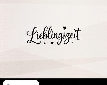Favorite Time SVG レタリング、プロッターファイル、ハート付き手書き文字、SVG PNG dxf Cricut Silhouette