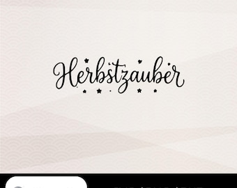 秋の魔法のSVG文字、プロッターファイル、ハート付きの手書き文字、SVG PNG dxf Cricut Silhouette