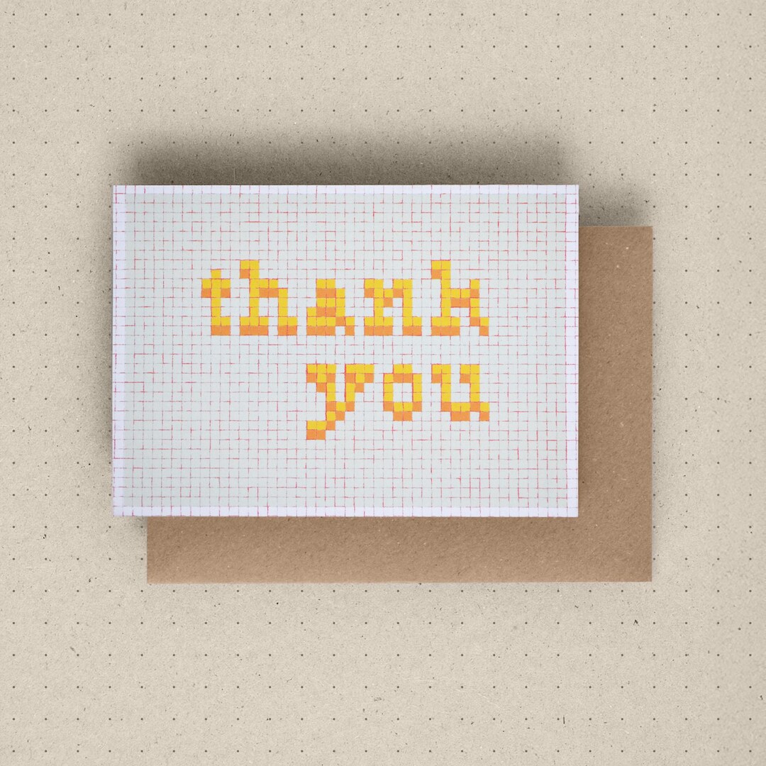 Thank You Card | Modern Colour Block Design - Etsy