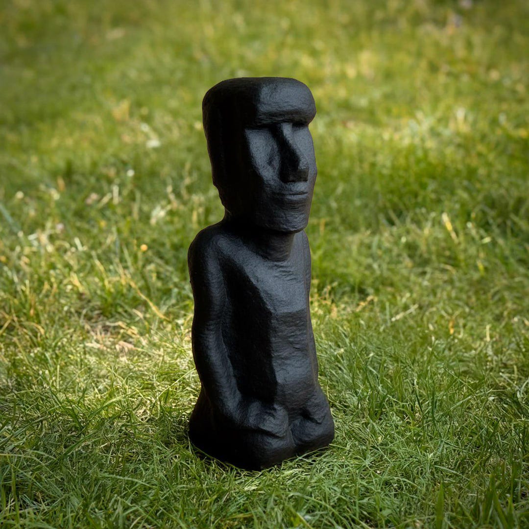 Concrete Easter Island Moai Bust Statue Ancient Stone Look Head Garden ...