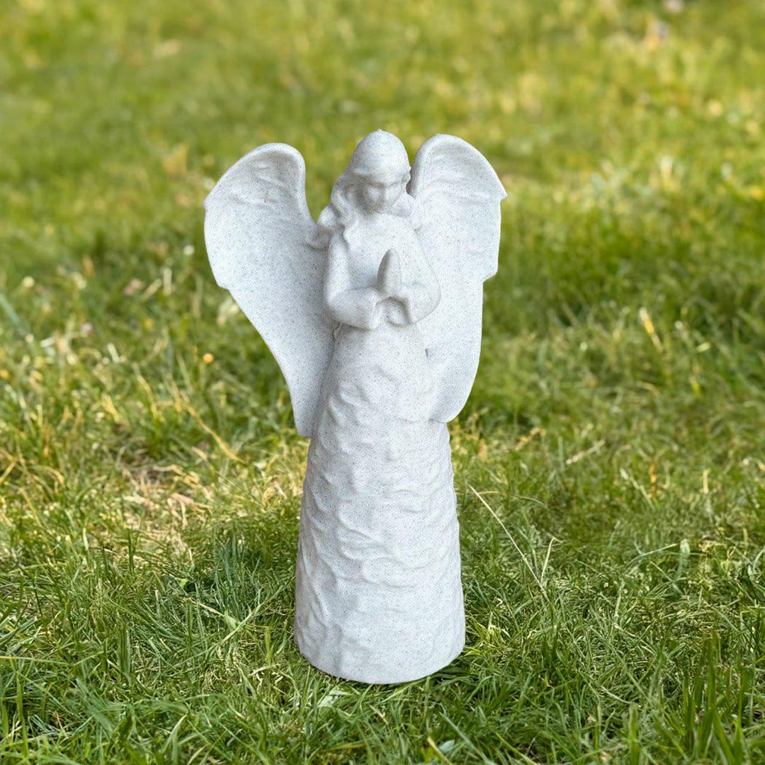 Large Praying Angel Garden Statue Stone Memorial Sculpture Religious ...