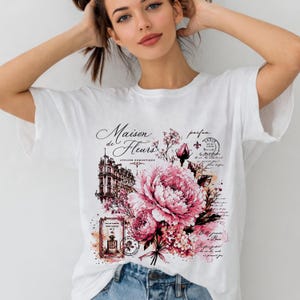 Maison De Fleurs Peony Flowers Floral Shirt | French Boutique Atelier Romantique Stylish Tee