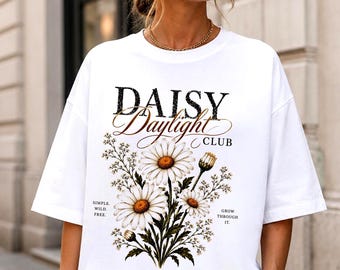 Daisy Daylight Floral Club Graphic Tee | Comfort Colors T-Shirt | Vintage Botanical Womens Shirt