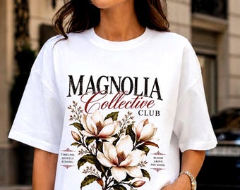 Magnolia Collective Romantic Club Shirt | Comfort Colors Floral Tee | Botanical Vintage Graphic T-Shirt