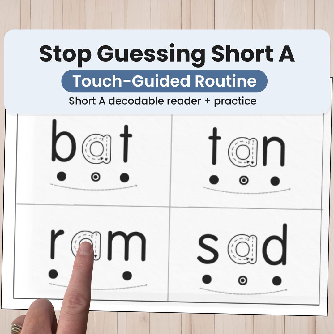 Beginning Reader Guessing Stop Guessing Short A, Decodable Reader Book, CVC Phonics Printable ...