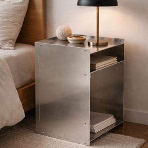 Minimalist Aluminum Side Table, Modern Modular Design
