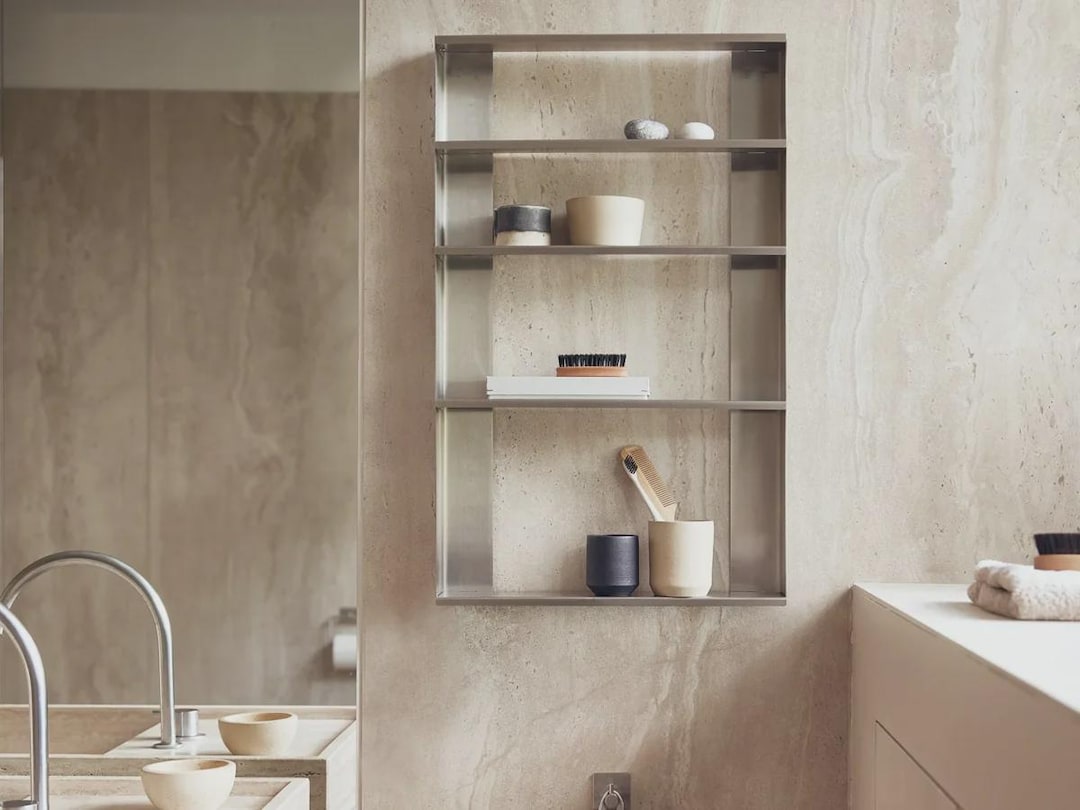 Stainless Steel Wall Shelf Minimalist Modern Metal Storage - Etsy