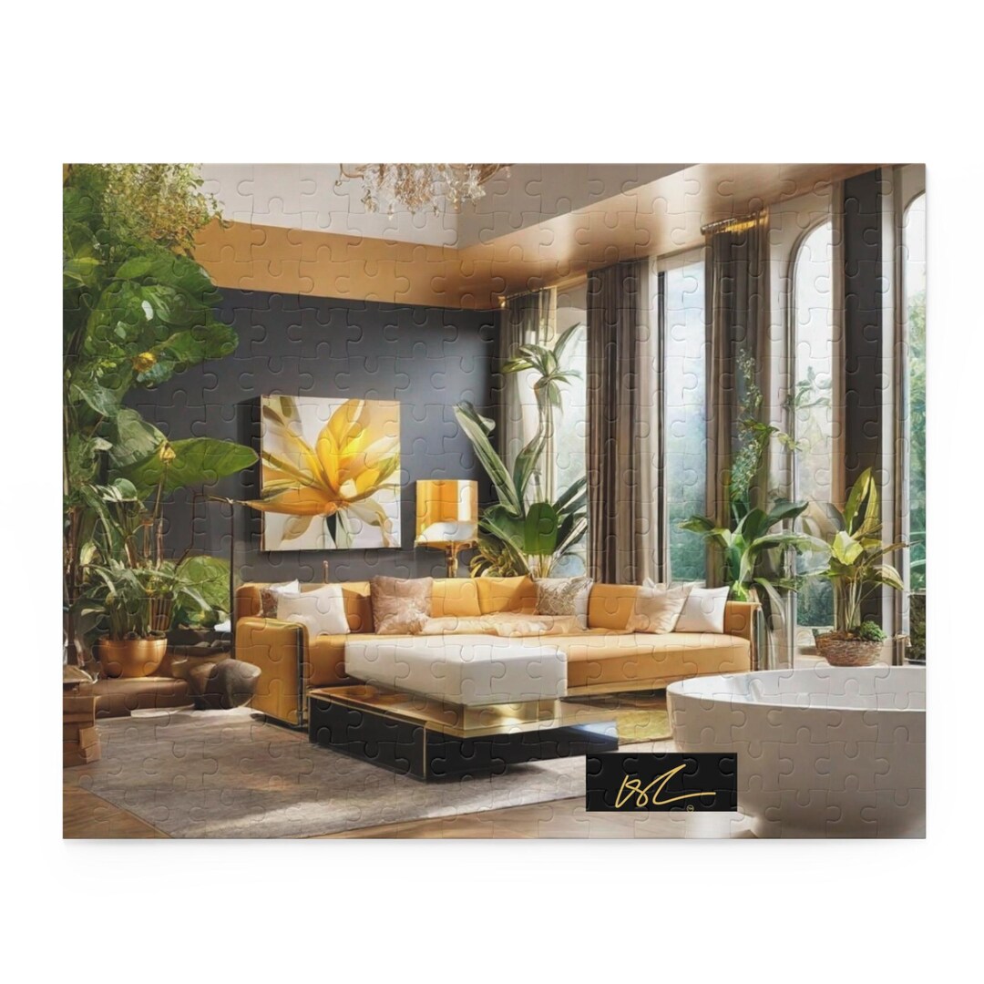Modern Living Room Interior Puzzle | 120/252/500 Piece - Etsy