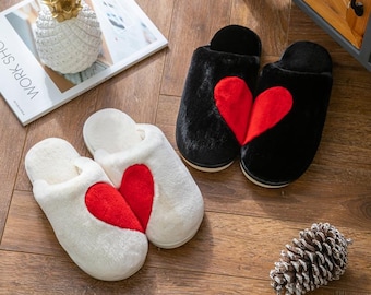 Winter Plush Cotton Slippers Couple Indoor Home Warm Soft Non-Slip House Shoes