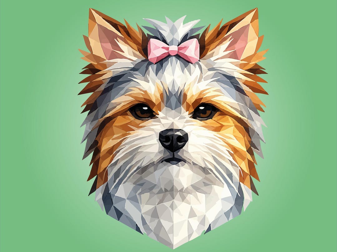 Custom Dog Portrait Geometric Pet Art Yorkie - Etsy