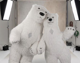 Giant Polar Bear Costume Inflatable, Mascot Bear Suit, Large Event Costume, White Bear Mascot Outfit, Festival Promotion Costume
