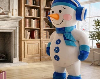 Giant Snowman Mascot Costume, Inflatable Christmas Costume, Holiday Event Suit, Winter Festival Outfit, Snowman Promotion Costume