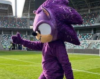 Awesome Hedgehog Mascot, Giant Animal Plush Costume, Adult Purple Fursuit, Cartoon Hedgeehog Suit For Performance Or Birthday