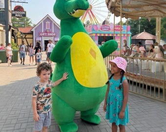 Walk Around Crocodile Mascot Costume, Giant Inflatable Alligator Suit for Theme Park Entertainment, Festivals and Photo Booth Events