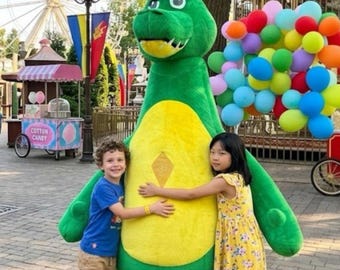 Inflatable Crocodile Mascot Costume, Giant Alligator Character Suit, Theme Park Event Costume, Walk Around Plush Mascot, Family Event