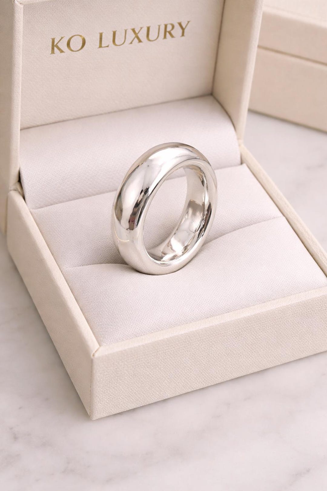 Chunky Sterling Silver Dome Ring, Bold Minimalist Statement Band, High ...