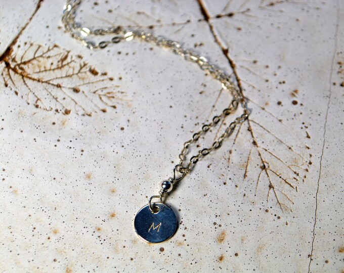 Sterling Silver Custom Hand Stamped Charm Necklace - 1 Charm