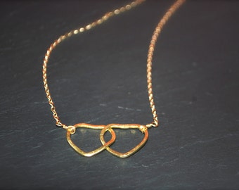 Double Heart 14k Gold Filled Necklace