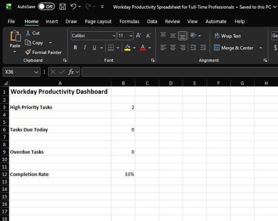 Using Workday Worksheet For Visualisation Workday Productivity Spreadsheet for Full-time Professionals - Etsy