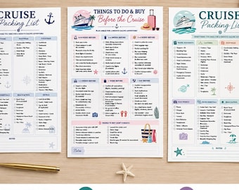 Cruise Packing List Bundle | Planner Checklist, Essentials (A4 PDF Download)