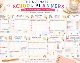 School Planner Bundle | 10 Printable Student Organizers (Digital Download)