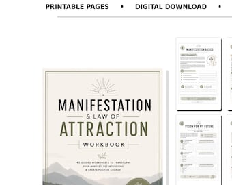 Manifestation Workbook Printable | 40 Page Law of Attraction Journal (PDF)