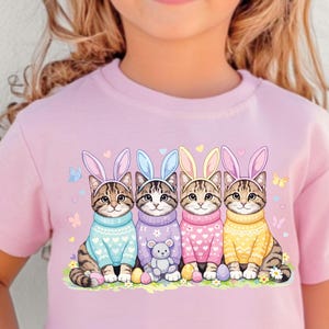 Cute Easter Cats PNG | Bunny Ears Cat Easter Design | Pastel Spring Kitten Graphic | Easter Bunny Cat Sublimation | Easter Digital Download