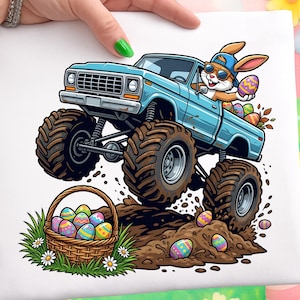 Monster Truck Easter Bunny PNG | Easter Bunny Truck PNG | Monster Truck Bunny PNG | Easter Sublimation | Happy Easter Png
