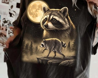 Jimothy Raccoon vintage t-shirt, Seattle Feral Legend Comfort Colors tee, retro moon print t-shirt, funny Trash Raccoon tee.