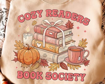 Cozy readers PNG, Cozy readers and book society shirt design, Stack of Books png, Designs T-shirt PNG for Book Lovers, Book Lovers PNG