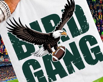 Eagle Football PNG Clipart, Bird Gang Vintage Mascot Graphic, Sports T-Shirt Design, Football Eagle Vector PNG Instant Download Digital