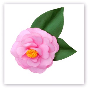 Camellia Japonica Pink Brooch