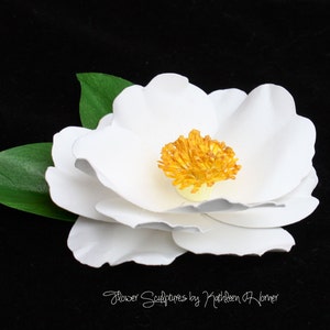 Camellia Sasanqua White Pin, Fashion accessories, handmade, Gifts for her, Corsage, Bridal, Camellia, Flower Brooches, Handmade.