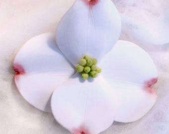 Handcrafted Dogwood Flower Pin, Spring Flowers