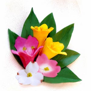 Flower Posy Pin Azalea, Dogwoods and Yellow Jessamine