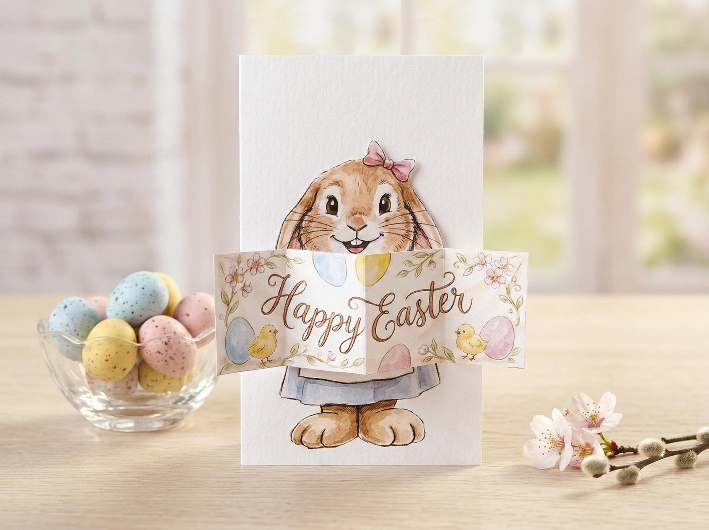 DIY Easter Pop up Card Printable 3D Bunny Card Storybook Rabbit Gift ...