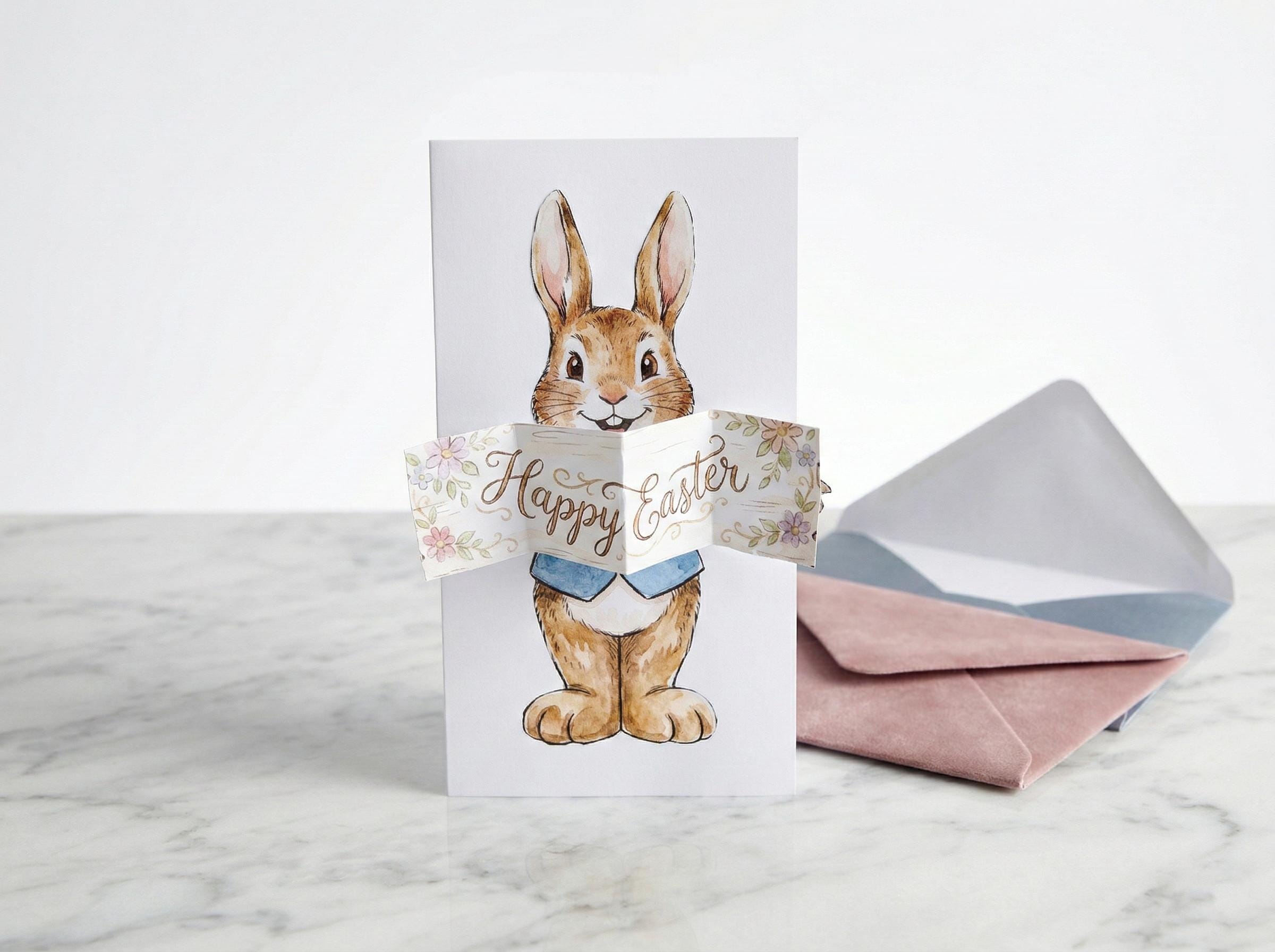 DIY Easter Pop up Card Printable 3D Bunny Card Storybook Rabbit Gift ...