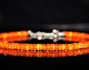 Vintage Orange Fire Opal bracelet, Minimalist bracelet, Handmade jewelry, AAA opal beaded bracelet, quality opal bracelet gift for her