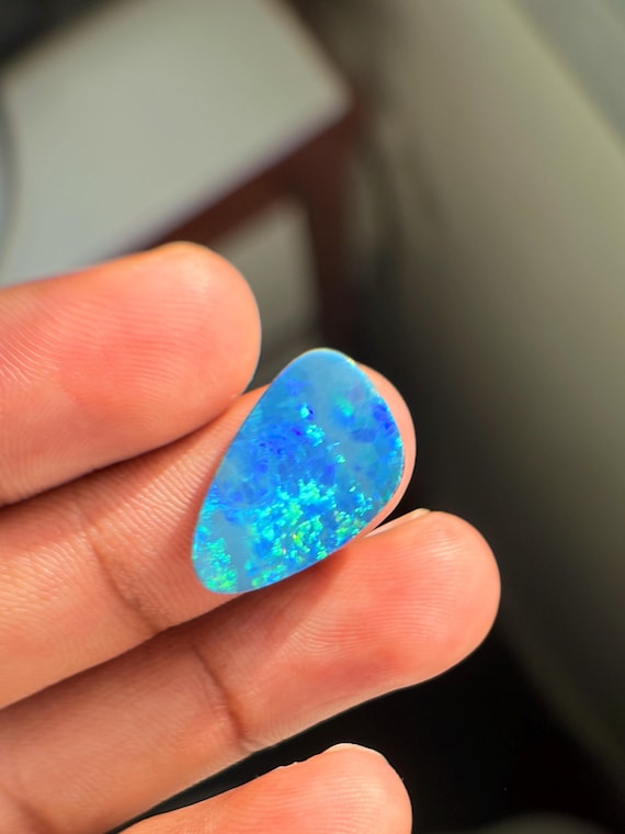 AAA Grade Australian Crystal Opal Cabochon, 5.15 Carat Natural White Opal Loose Stone, Fancy Flat Back Cab for Metalsmithing Jewelry