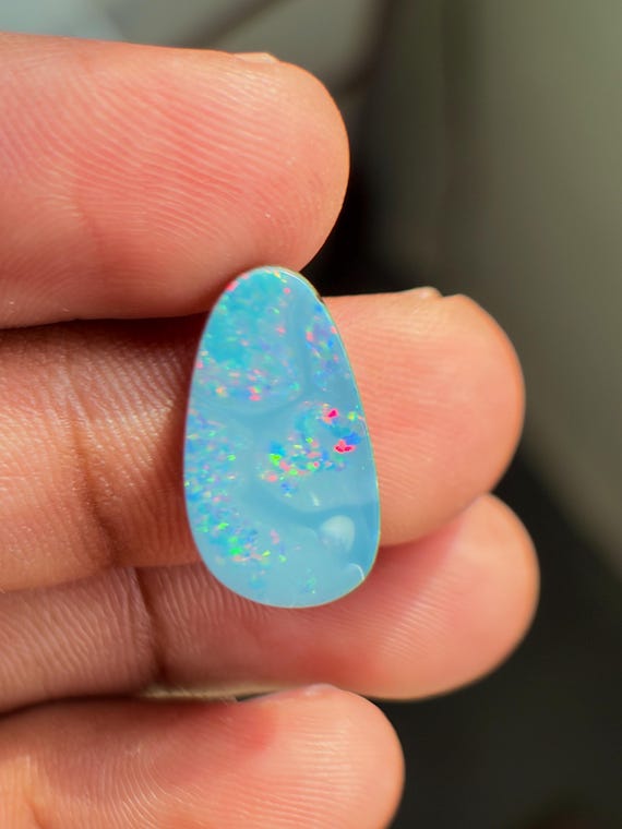 Fire Australian Opal Cabochon, 5.70 Carat Fancy Shape Natural Fire Opal Cabochon Loose Gemstone for Rings  Australian Solid Opal Cabochon.