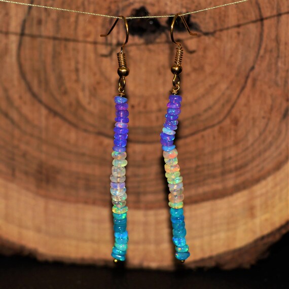 Vintage Multi-fire opal Earrings, AAA Ethiopian opal , 925 Sterling Silver earrings, Cluster earrings for her, Women earrings, Gift for her.