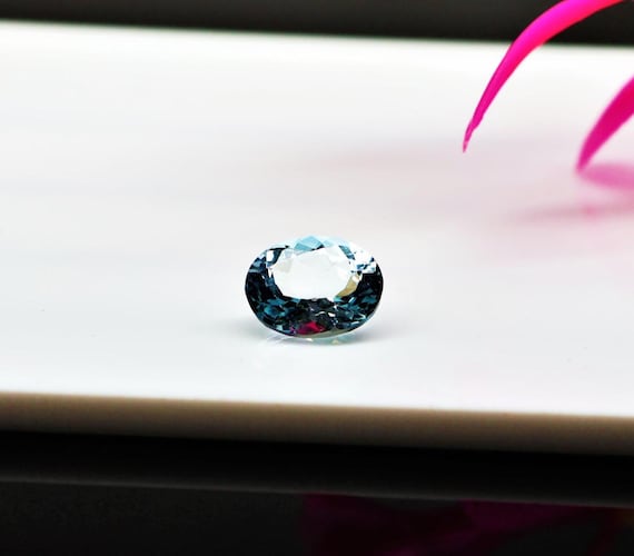 1.35 Ct Natural Blue Aquamarine Loose Gemstone | 8x6 mm Oval Cut Faceted Aquamarine | March Birthstone for Jewelry.