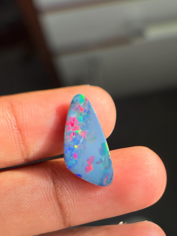AAA Grade Australian Crystal Opal Cabochon, 4.45 Carat Natural White Opal Loose Stone, Fancy Flat Back Cab for Jewelry Making Stone.