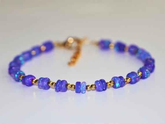 Natural Lavender Fire Opal bracelet, Minimalist bracelet, Handmade jewelry, AAA opal beaded bracelet, quality opal bracelet gift for her