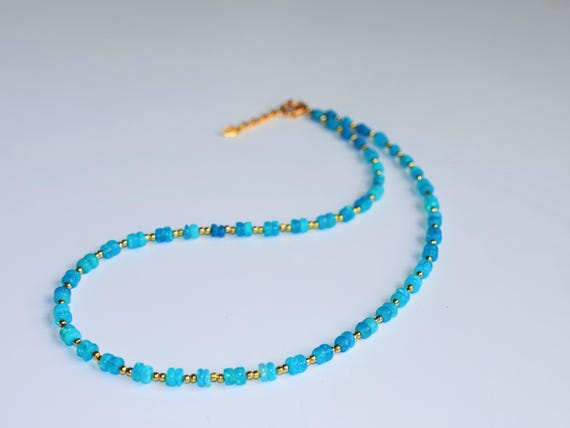 Vintage Paraiba Fire Opal Necklace, Minimalist Necklace, Handmade jewelry, AAA opal beaded Necklace, opal Necklace gift for her.
